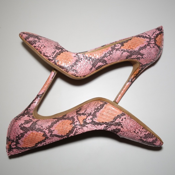 Coach Harlee Two Tone Snake Leather Pump Heels With Original Box, Size 9B - Picture 9 of 16